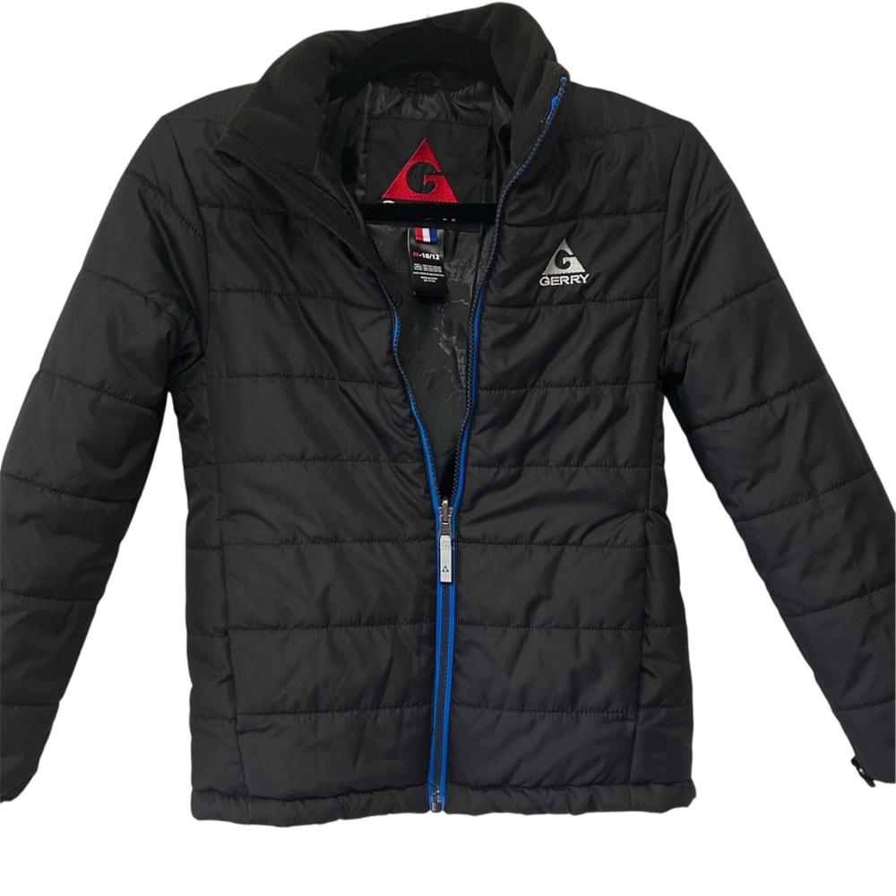 Gerry Youth Puffer Jacket Insulated Winter Coat Black Blue | M 10/12